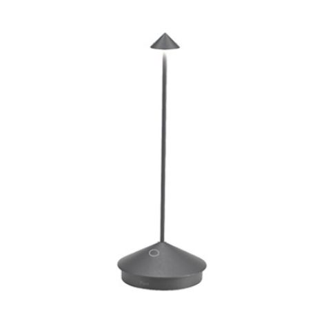 Lampada a led da tavolo Pina Pro Grigio Scuro ricaricabile e dimmerabile senza fili Zafferano 2200-2700-3000K (1/3)
