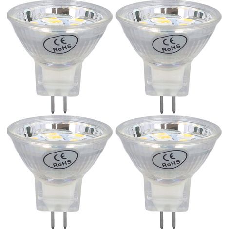 MR11 3W 300lm LED-Lampe mit 9 LEDs, Doppelstiftsockel für Strahler, Gartenleuchten, warmweißes Licht, 4 Stück (1/5)