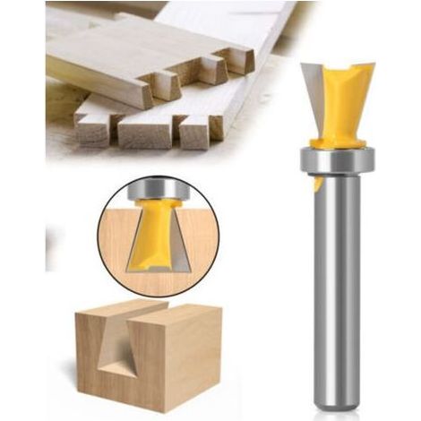 Fraise à queue d'aronde avec roulement intégré Ø8mm - Outil de rainurage professionnel pour bois et panneaux, idéal pour l'assemblage et la finition (1/5)