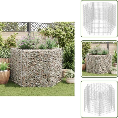 Parterre de fleurs - vidaXL Lit surélevé à gabion hexagonale 160x140x100 cm - Terrasse (1/5)