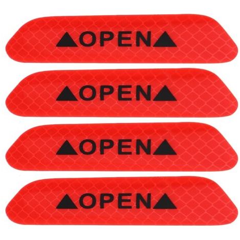 DEESSE SHOP-Autocollants Réfléchissants pour Porte de Voiture, Panneau de sécurité Autocollant, 4 Pièces pour Haute visibilité, Matériau PET, 5 Options de Couleurs, sécurité de Conduite de (1/5)