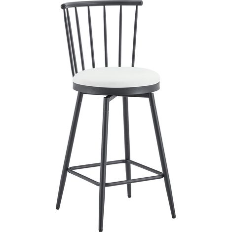 Tabouret de bar en métal style Windsor avec siège rembourré pour cuisine et bar (1/5)