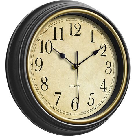 Geräuschlose Wanduhr im Vintage-Stil, kein Ticken, rustikale Dekoration für die Küche