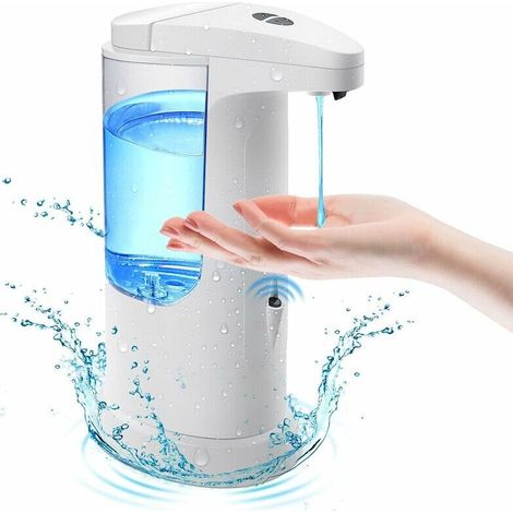 Automatic soap dispenser with waterproof, touchless base and infrared sensor, IPX4 waterproof (white) (1/5)