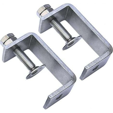 Pince Robuste Acier Inoxydable, 2 Pièces Serre-Joints C, 65mm Pince C Robuste, Pince Fixation Travail Bois, pour Travail Bois Bricolage, Soudage, l'ébénisterie, Couleur Argent (1/4)