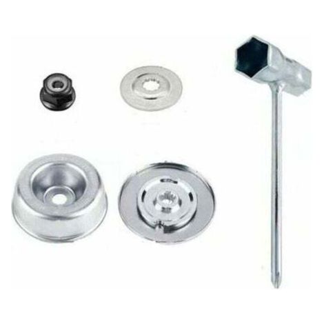 4pcs / Set Pièces et accessoires pour tondeuses pour STIHL FS55 FS56 FS120 FS130 FS130R FS200 FS200R FS250, Haute qualité en métal Lame pour STIHL débroussailleuse Lame Fixation Remplacement Kit