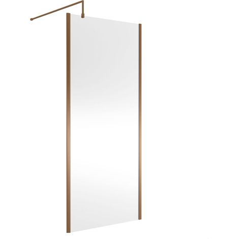 Balterley Framed Wetroom Screen, 900mm, Brushed Bronze