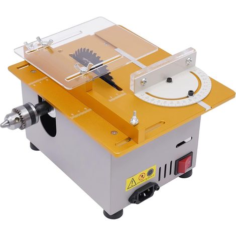 Mini sega da tavolo, 300 W, portatile, di precisione, 9000 giri/min, multifunzionale, 0-90°, per artigianato, fai da te, legno fatto a mano (1/5)