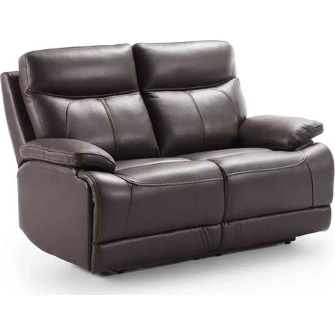 Canapé de relaxation électrique en microfibre Ducka-Marron-Système Electrique-1 place fauteuil