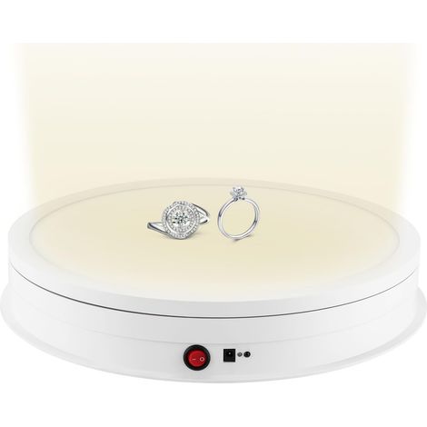 Senderpick – Plateau tournant électrique 42 cm – Télécommande – Rotation 360° – Capacité 50 kg – Lumière LED 3 couleurs – Faible bruit <40 dB (1/5)