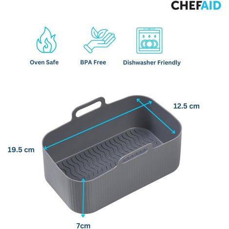 Tapis cuisson rectangulaire friteuse air, antiadhésif fond rainuré durable (1/4)