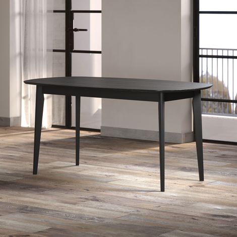 Ronin table de salle à manger 90x160 cm décor cendre noir. (1/5)