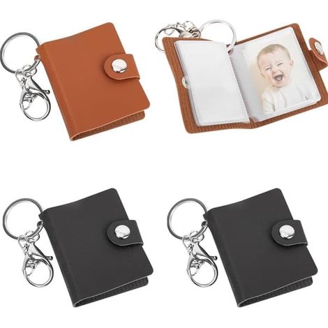 Lot de 4 mini-albums photo - Pour photos 5 cm - 20 pochettes photo faites maison - Avec anneau porte-clés - Pour photos, cartes photo et photos d'identité (1/3)