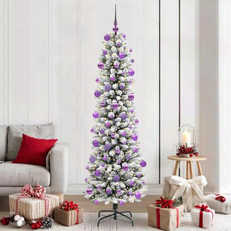 Künstlicher Weihnachtsbaum mit 300 LEDs mit Ständer Weiß 210 cm