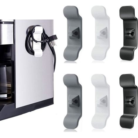 Organizador de cables, soporte para cables de electrodomésticos de 6 piezas, acortador de cables, organizador de cables para pequeños electrodomésticos como licuadoras, cafeteras, freidoras de aire, e (1/5)