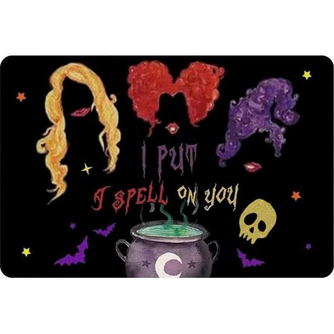 Paillasson Halloween Antidérapant Lavable Tapis d'Entrée Extérieur Sol pour Déco Intérieur Cuisine Salle de Bain (1/5)