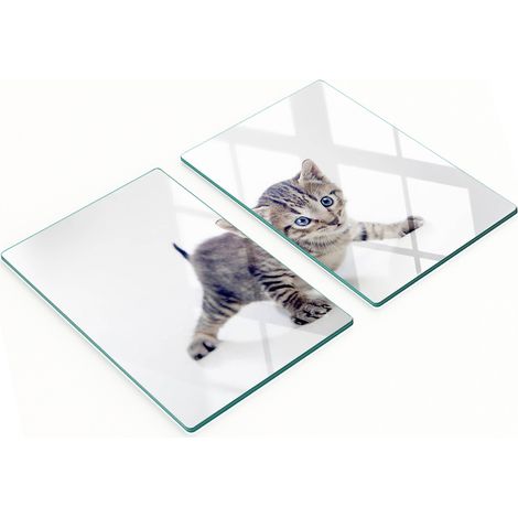 Tavole decorative multifunzionali in vetro per cucina, piccole, con stampa di gatti, 2x40x52 cm (1/5)