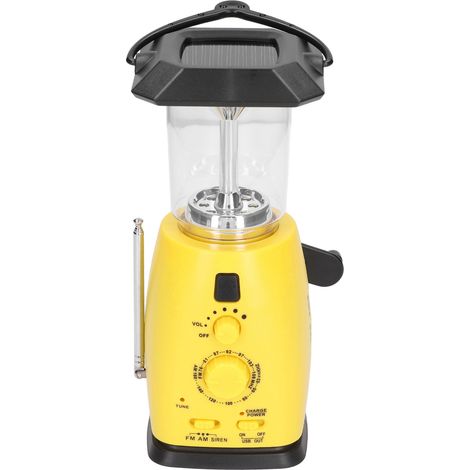 Multifunktionale Radio-Campinglampe, handkurbelbetriebenes Solarradio, USB-wiederaufladbare Notlampe mit eingebautem Akku. (1/5)