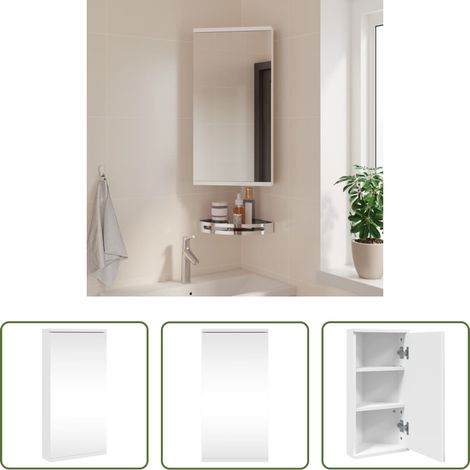 vidaXL Bad-Spiegelschrank - Eck-Spiegelschrank Weiß 30x24x60 cm (1/5)