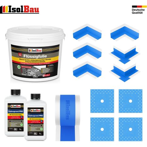 Dichtset Dusche Flüssigfolie 12 kg Bad Abdichtset Dichtband Set Duschelement (1/5)