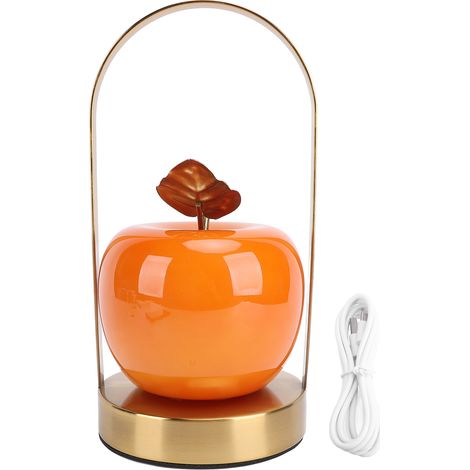 Lampada da Tavolo Senza Fili Design Frutta – Vetro e Ferro, Dimmer Tattile 3000K-6000K, Ricaricabile USB – Elegante per Camera, Salone e Giardino (1/5)