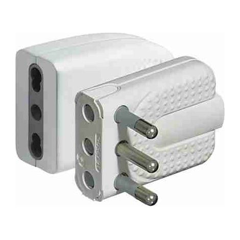 BTIS2466TAP Paire de prises/fiches d'angle à deux voies 2P+T 10/16A - blanc (blister)