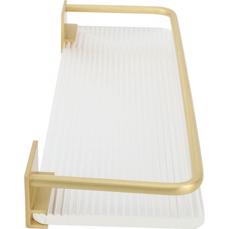 30cm étagère murale salle de bain porte-serviettes aluminium acrylique rangement mural doré (1/5)