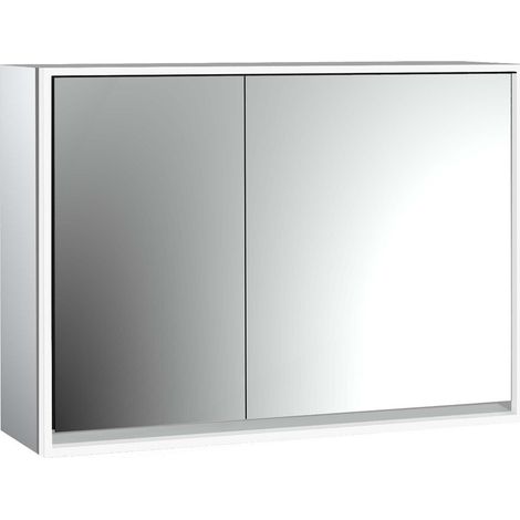 Armario con espejo iluminado emco loft, 1000mm, 2 puertas, modelo (1/5)