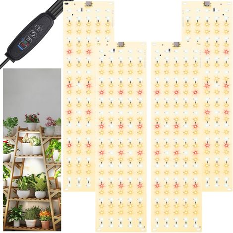 NOLUXA 4 Pcs Lampe de Plante LED, avec Minuterie de 3/9/12 Heures, pour Semis Succulentes Végétale Floraison (1/5)