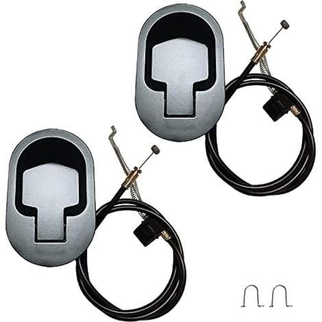 Paire de poignées en aluminium pour fauteuil inclinable avec câbles (1/4)