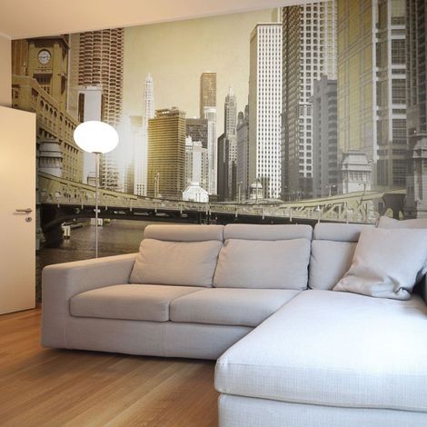 Papier Peint "Chicago's Bridge Vintage Effect" 309 x 400 cm (1/2)