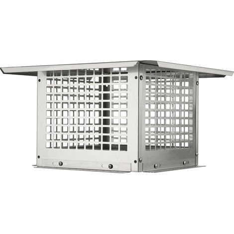 Housse de cheminée 304,8 x 304,8 mm en acier inoxydable 304, chapeau de conduit résistant au vent, accessoire pratique et installation simple, s'adapte aux couvre-fumées extérieurs, argenté (1/5)