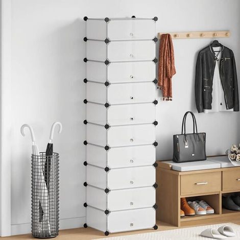 Meuble à chaussures blanc à dix compartiments (1/5)