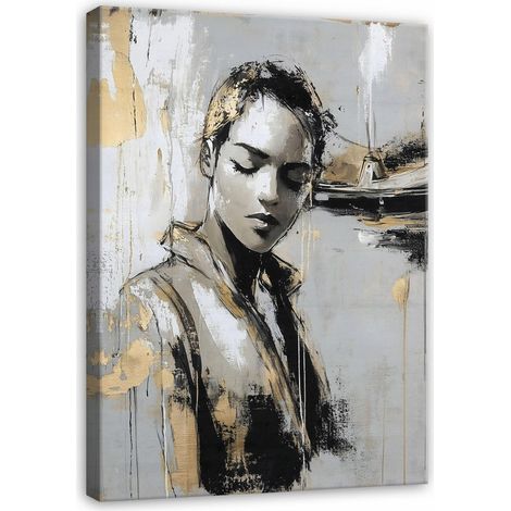 tableau pour salon chambre femme visage glamour sur toile Murale 100x70 (1/3)