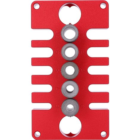 Gabarit de positionnement de poinçonnage 08650 pour tourillons, outils de perçage pour le travail du bois 3 en 1, alliages d'aluminium rouges (1/5)