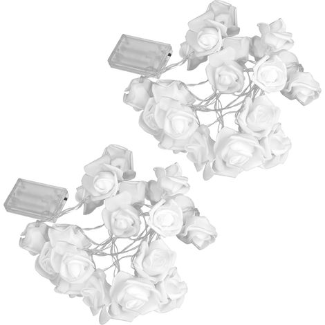 2 Stück batteriebetriebene Lichterketten mit 20 LEDs in Rosenform für Weihnachts- und Hochzeitsdekoration (1/5)