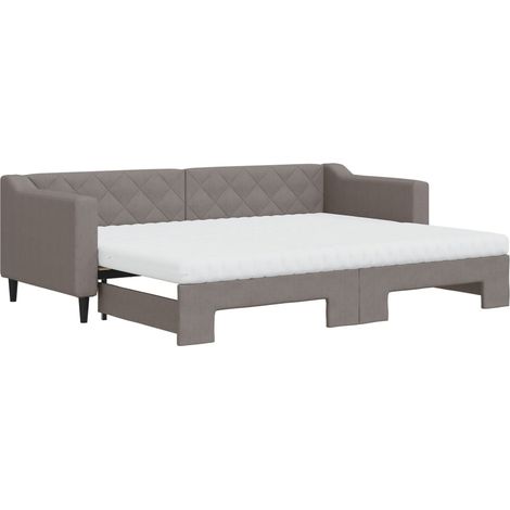 Maison Exclusive - Divano Letto Estraibile con Materassi Tortora 80x200 cm Tessuto