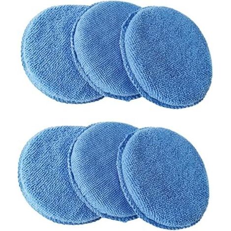 Set di 6 tamponi in microfibra per cera per auto, set di tamponi in microfibra per cera per auto per la pulizia e la lucidatura di dettagli fini (1/4)