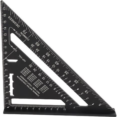 Triangle Ruler Équerre de Menuisier 7 pouces Aluminium 90° 45° Portable Outil de Mesure pour DIY (1/5)