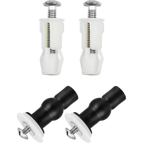 Lot de 4 fixations pour charnières de siège de toilette, vis d'expansion pour couvercle de toilette, pièces de rechange pour couvercle de toilette (1/5)