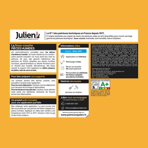 Peinture Sous-Couche Cuisine et Salle de bain - Resiste à l'humidité et condensation, conçue pour les pièces humides - Mat Blanc 2,5L (1/2)