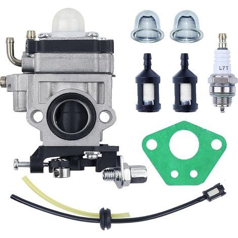 Carburateur Débroussailleuse 52cc 49cc 43cc pour CG430 CG520 BC430 BC520 Pieces Detachees Debroussailleuse avec durite essence membrane Filtre à Essence Bougie d'Allumage Pompe Amorçage (1/4)