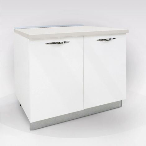 My Brand Germanvox Cucina Componibile, base, pensile, mobile lavello e incasso forno e piano cottura, colapiatti Bianco lucido (BASE 90 CM) (1/4)