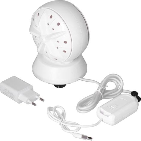 Machine à laver à ultrasons à double turbine, mini-machine portable pour sous-vêtements, lave-linge rotatif, prise 100-240 V, 4 vitesses, 24 W (1/5)