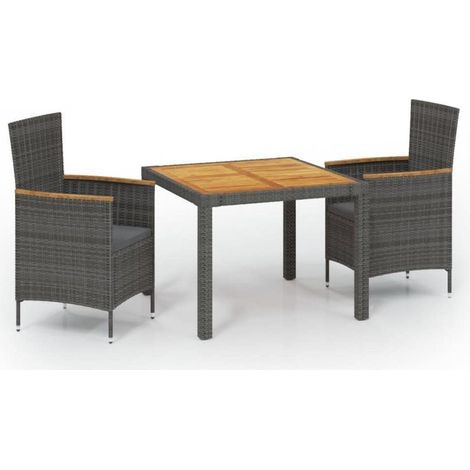 vidaXL 7-TLG. Gartenmöbel Set Poly Rattan Grau Sitzgruppe Auflagen Schutzhaube (1/5)
