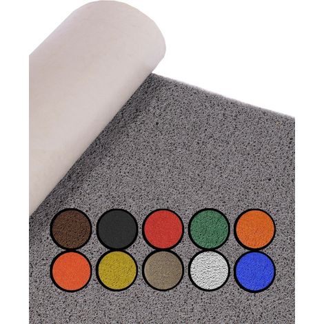 JARDIN202 - Felpudo de Rizos PVC Vinílico Gran resistencia y calidad Perfecto para entradas y recepciones 1,22 x 2 m (Gris con base)