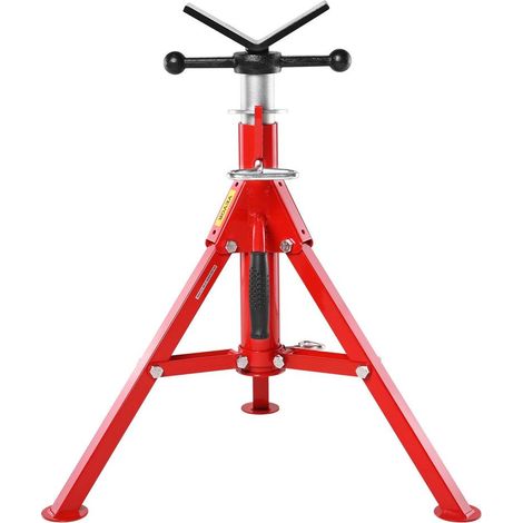 Servante de Tubes à Tête en V Support Tuyaux Réglable 61-107 cm Charge 1134 kg Acier au Carbone Pieds Pliables (1/5)
