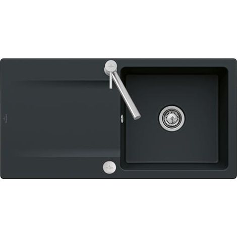 VB flächenbündige Spüle Siluet 60 flat 33362F 980x490mm Rechteck Pure Black