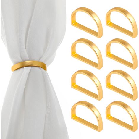 Lot de 8 ronds de serviette argentés, élégants ronds de serviette décoratifs en métal pour la décoration de table (Saint-Valentin, Thanksgiving).
