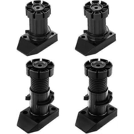 Lot de 4 pieds de meubles en plastique compatibles avec les cuisines, pieds de table réglables en hauteur, pieds de meubles de rechange, pieds de meubles, pieds de canapé-lit réglables, pieds d'armoir (1/5)